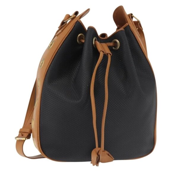 SAINT LAURENT Shoulder Bag PVC Leather Black Auth SW1561 - Picture 1 of 16